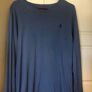 Men’s Blue Polo Long Sleeve Tee